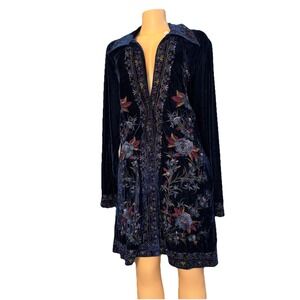 Time for Me Embroidered Floral Hooded Cardigan Sweater Jacket Large? White‎ Boho